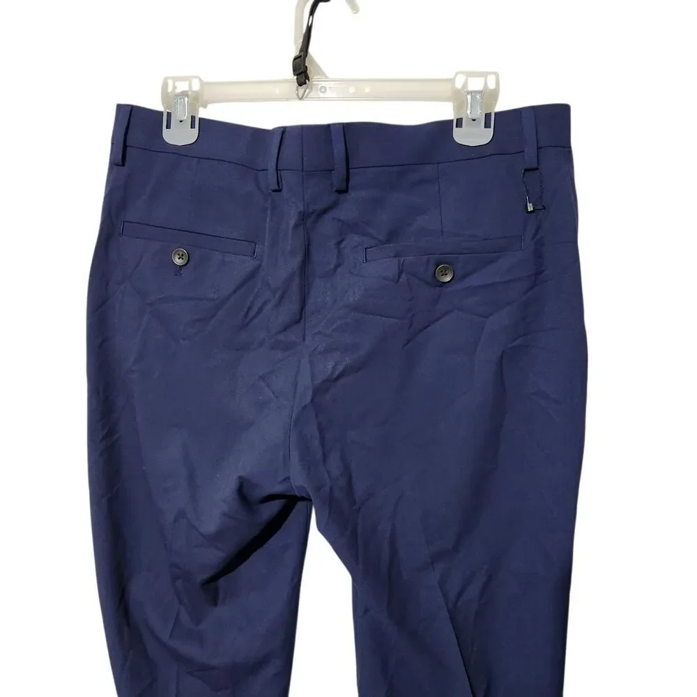 J.M Haggar Dress Pants Size 32x30 Navy Blue Color Flat Front.   New
